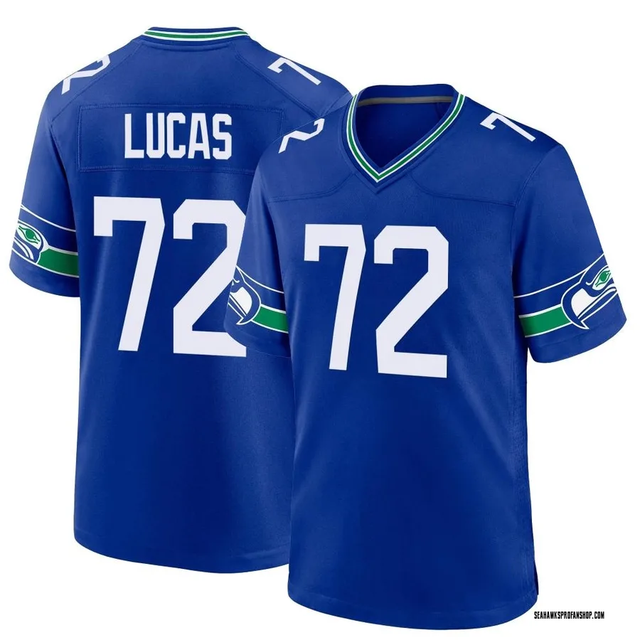 Abraham Lucas Seattle Seahawks Men's Game Throwback Nike Jersey - Royal