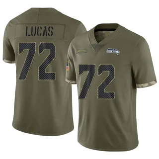 Abraham Lucas Seattle Seahawks Men's Limited 2022 Salute To Service Jersey - Olive