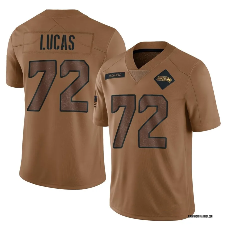Abraham Lucas Seattle Seahawks Men's Limited 2023 Salute To Service Nike Jersey - Brown