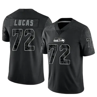 Abraham Lucas Seattle Seahawks Men's Limited Reflective Jersey - Black