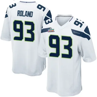 Demeco Roland Seattle Seahawks Youth Game Super Bowl LX Patch Nike Jersey - White