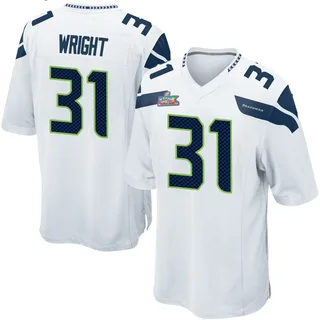 Jacardia Wright Seattle Seahawks Men's Game Super Bowl LX Patch Nike Jersey - White
