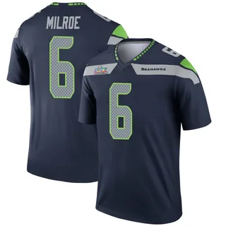 Jalen Milroe Seattle Seahawks Youth Legend Super Bowl LX Patch Nike Jersey - Navy