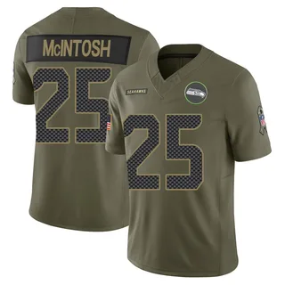Kenny McIntosh Seattle Seahawks Men's Limited 2025 Salute to Service Jersey - Olive