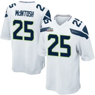 Kenny McIntosh Seattle Seahawks Youth Game Super Bowl LX Patch Nike Jersey - White