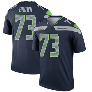 Logan Brown Seattle Seahawks Youth Legend Super Bowl LX Patch Nike Jersey - Navy