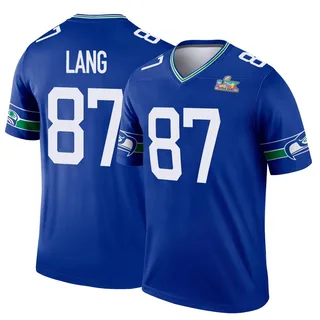 Marshall Lang Seattle Seahawks Men's Legend Throwback Super Bowl LX Patch Nike Jersey - Royal