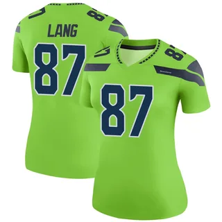 Marshall Lang Seattle Seahawks Women's Neon Super Bowl LX Patch Color Rush Legend Nike Jersey - Green