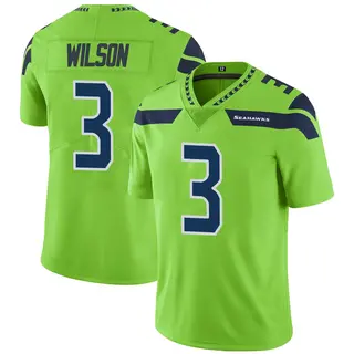 Russell Wilson Seattle Seahawks Men's Limited Color Rush Neon Jersey - Green
