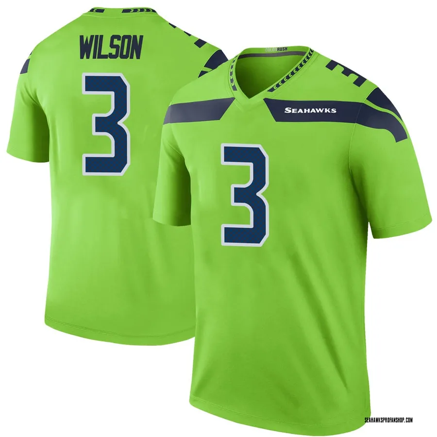 Russell wilson color sales rush jersey youth