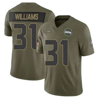 TaMerik Williams Seattle Seahawks Men's Limited 2025 Salute to Service Nike Jersey - Olive