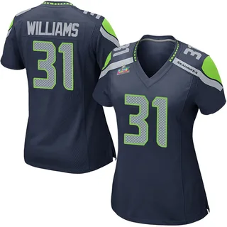 TaMerik Williams Seattle Seahawks Women's Game Team Color Super Bowl LX Patch Nike Jersey - Navy
