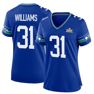 TaMerik Williams Seattle Seahawks Women's Game Throwback Super Bowl LX Patch Nike Jersey - Royal