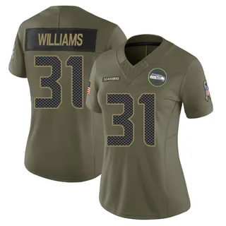 TaMerik Williams Seattle Seahawks Women's Limited 2025 Salute to Service Nike Jersey - Olive