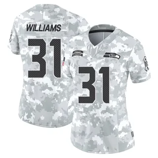 Women's TaMerik Williams Seattle Seahawks Women's Limited Arctic Camo 2024 Salute to Service Nike Jersey